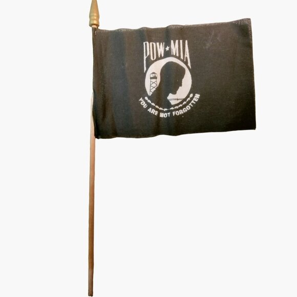 POW MIA Flag Wooden Stick Honor Memory Memorial You are not Forgotten 10 inch - Picture 1 of 4